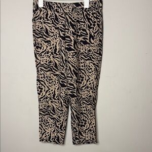 Calvin Klein Black and Tan Animal Print Pants